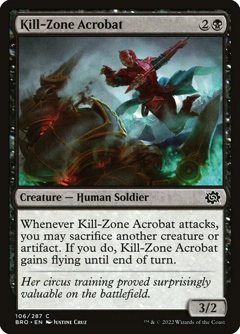 Kill-Zone Acrobat, carta Magic di tipo Creature — Human Soldier illustrata da Justine Cruz