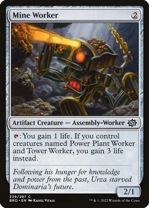 Mine Worker, carta Magic di tipo Artifact Creature — Assembly-Worker illustrata da Raoul Vitale