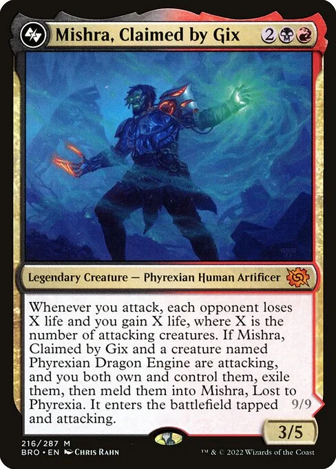 Mishra, Claimed by Gix, carta Magic di tipo Legendary Creature — Phyrexian Human Artificer illustrata da Chris Rahn