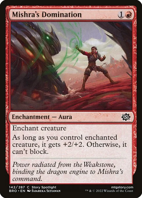 Mishra's Domination, carta Magic di tipo Enchantment — Aura illustrata da Fajareka Setiawan