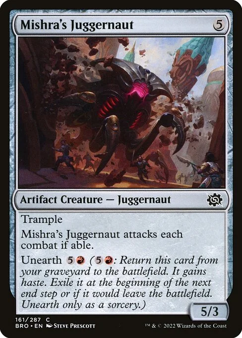 Mishra's Juggernaut, carta Magic di tipo Artifact Creature — Juggernaut illustrata da Steve Prescott