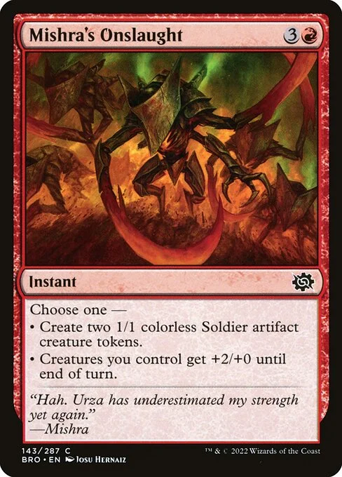 Mishra's Onslaught, carta Magic di tipo Instant illustrata da Josu Hernaiz