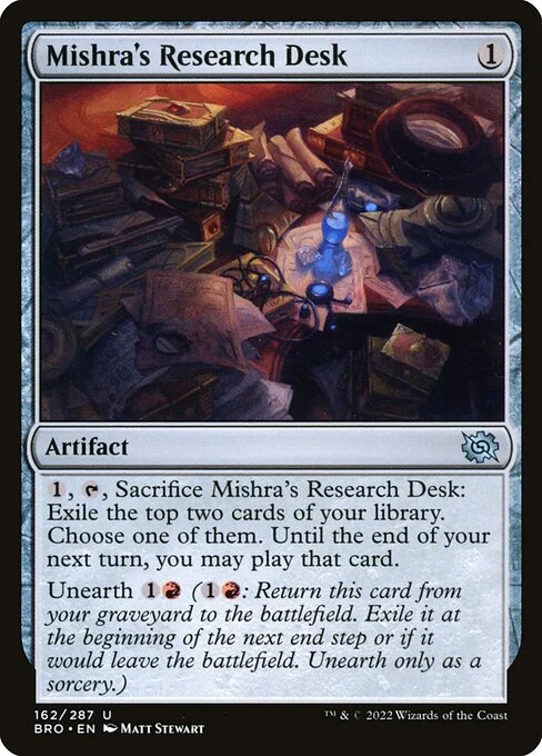 Mishra's Research Desk, carta Magic di tipo Artifact illustrata da Matt Stewart