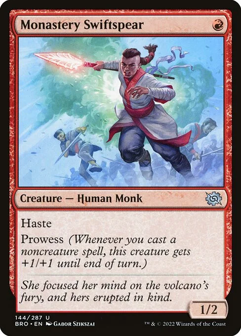 Monastery Swiftspear, carta Magic di tipo Creature — Human Monk illustrata da Gabor Szikszai