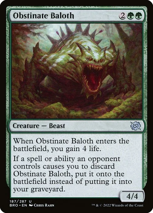 Obstinate Baloth, carta Magic di tipo Creature — Beast illustrata da Chris Rahn