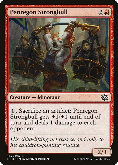 Penregon Strongbull, carta Magic di tipo Creature — Minotaur illustrata da Michael Phillippi