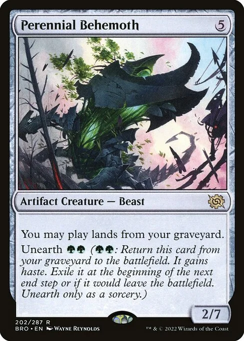 Perennial Behemoth, carta Magic di tipo Artifact Creature — Beast illustrata da Wayne Reynolds