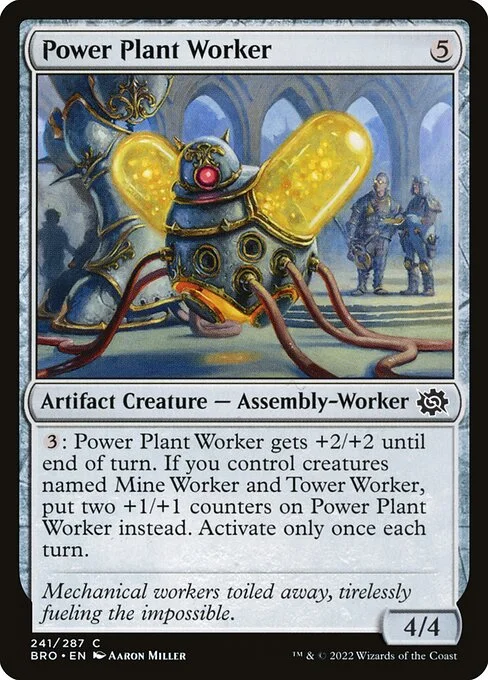 Power Plant Worker, carta Magic di tipo Artifact Creature — Assembly-Worker illustrata da Aaron Miller