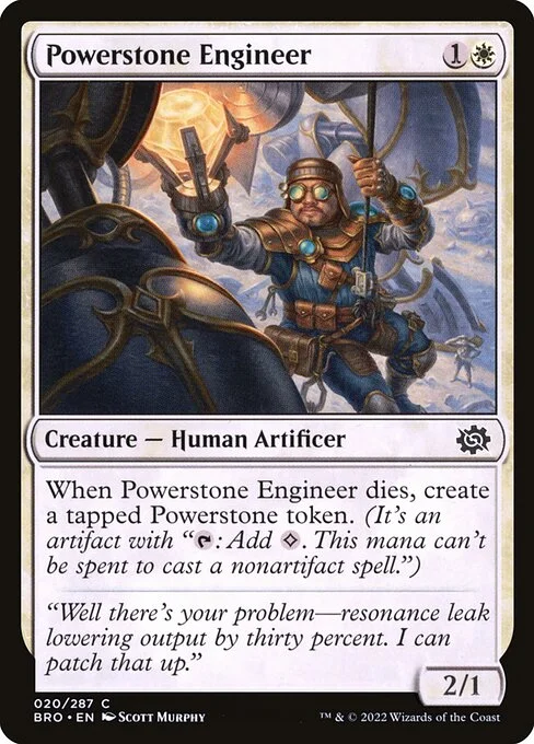 Powerstone Engineer, carta Magic di tipo Creature — Human Artificer illustrata da Scott Murphy