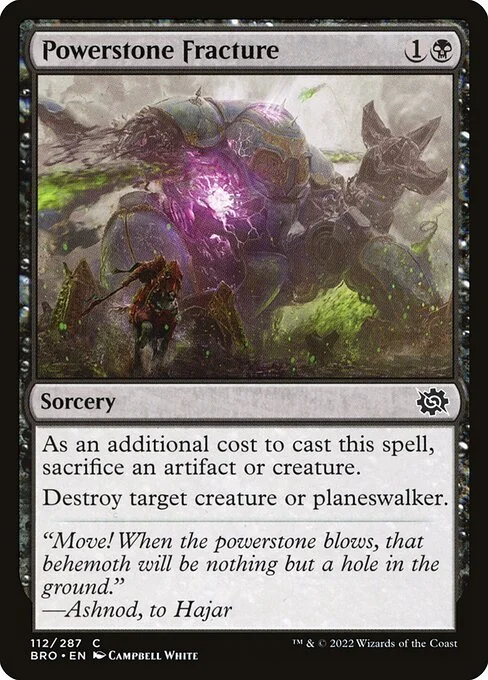 Powerstone Fracture, carta Magic di tipo Sorcery illustrata da Campbell White