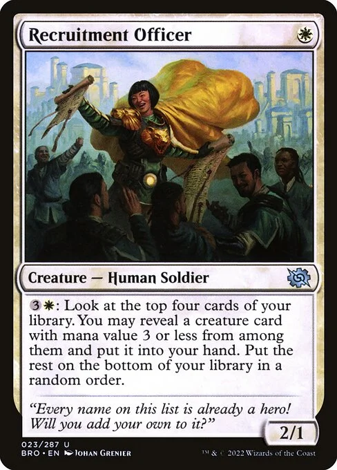 Recruitment Officer, carta Magic di tipo Creature — Human Soldier illustrata da Johan Grenier