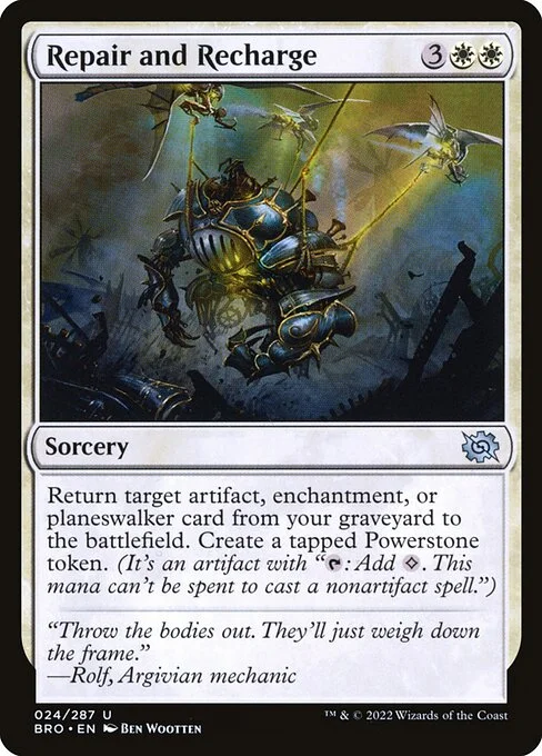 Repair and Recharge, carta Magic di tipo Sorcery illustrata da Ben Wootten