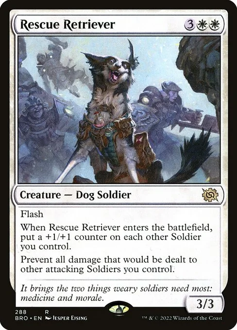 Rescue Retriever, carta Magic di tipo Creature — Dog Soldier illustrata da Jesper Ejsing