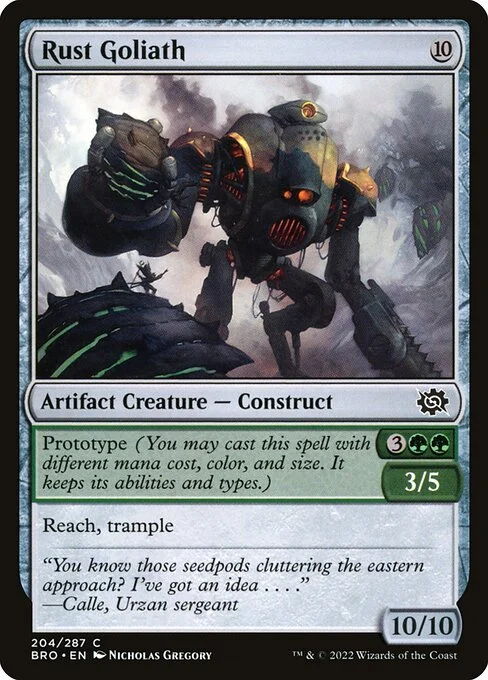Rust Goliath, carta Magic di tipo Artifact Creature — Construct illustrata da Nicholas Gregory