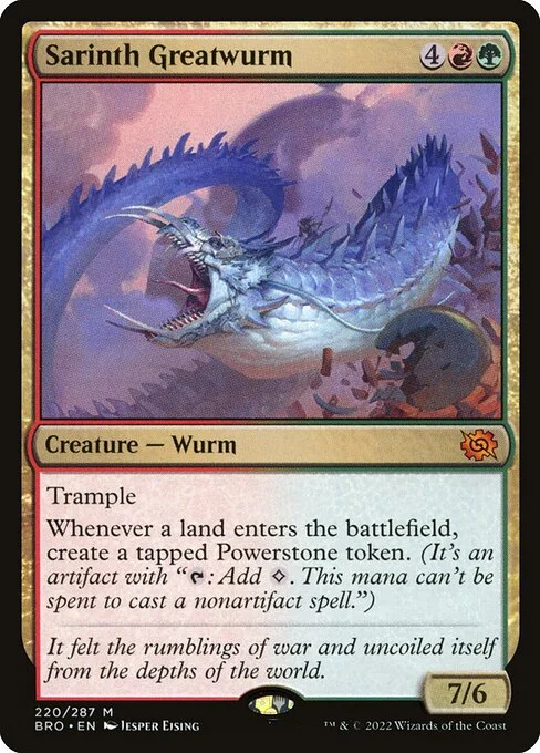 Sarinth Greatwurm, carta Magic di tipo Creature — Wurm illustrata da Jesper Ejsing