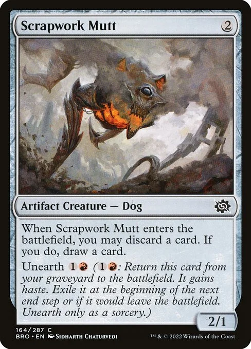 Scrapwork Mutt, carta Magic di tipo Artifact Creature — Dog illustrata da Sidharth Chaturvedi