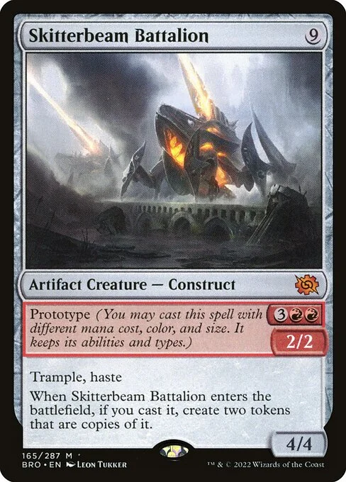 Skitterbeam Battalion, carta Magic di tipo Artifact Creature — Construct illustrata da Leon Tukker