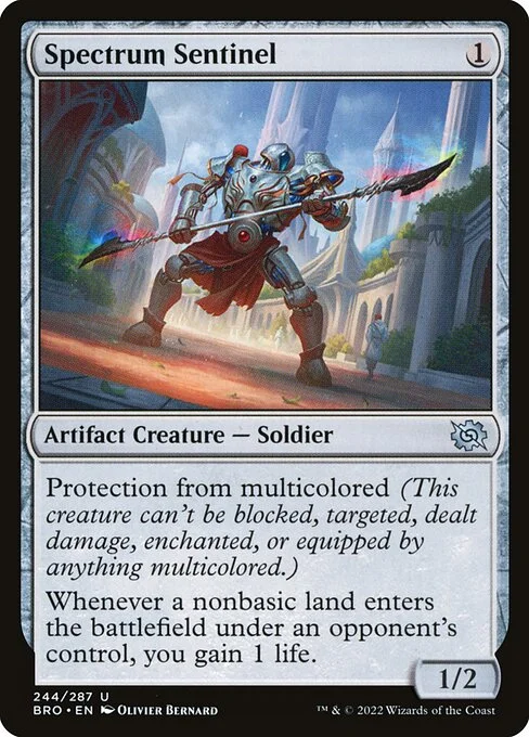 Spectrum Sentinel, carta Magic di tipo Artifact Creature — Soldier illustrata da Olivier Bernard