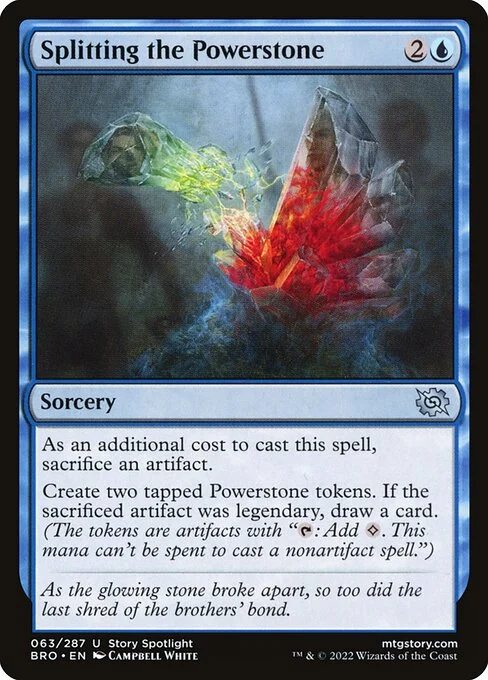 Splitting the Powerstone, carta Magic di tipo Sorcery illustrata da Campbell White