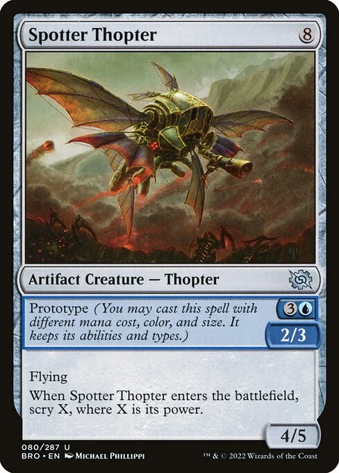Spotter Thopter, carta Magic di tipo Artifact Creature — Thopter illustrata da Michael Phillippi