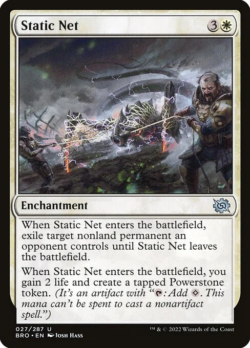 Static Net, carta Magic di tipo Enchantment illustrata da Josh Hass