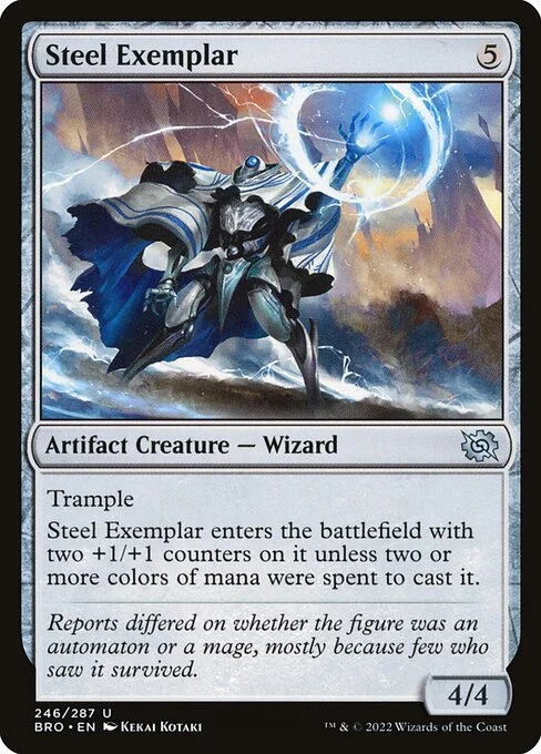 Steel Exemplar, carta Magic di tipo Artifact Creature — Wizard illustrata da Kekai Kotaki