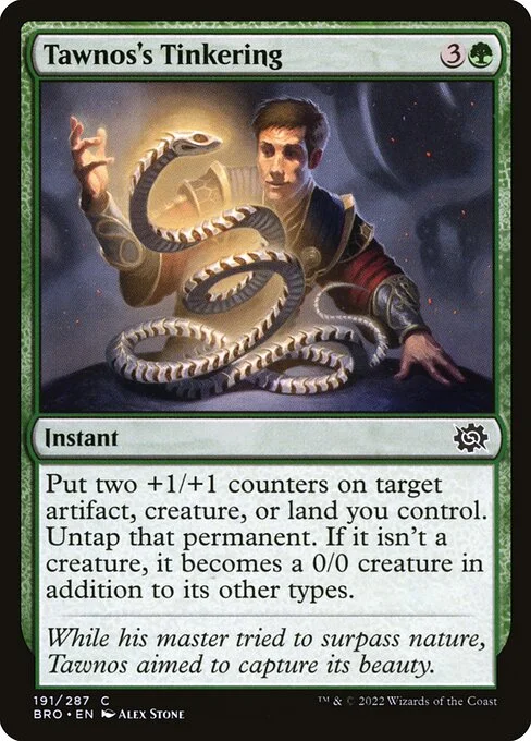 Tawnos's Tinkering, carta Magic di tipo Instant illustrata da Alex Stone