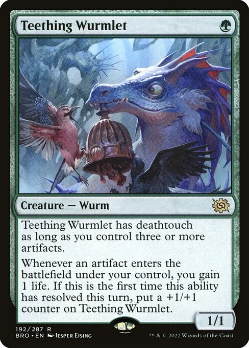 Teething Wurmlet, carta Magic di tipo Creature — Wurm illustrata da Jesper Ejsing