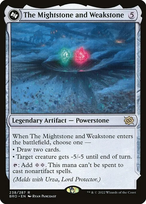 The Mightstone and Weakstone, carta Magic di tipo Legendary Artifact — Powerstone illustrata da Ryan Pancoast