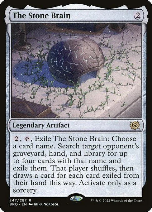The Stone Brain, carta Magic di tipo Legendary Artifact illustrata da Irina Nordsol