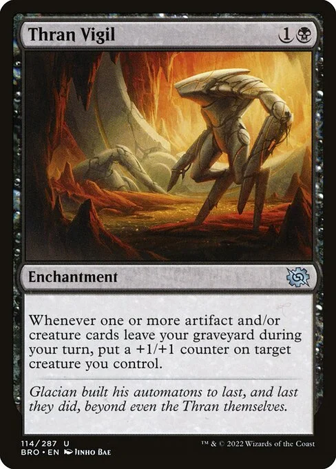 Thran Vigil, carta Magic di tipo Enchantment illustrata da Jinho Bae