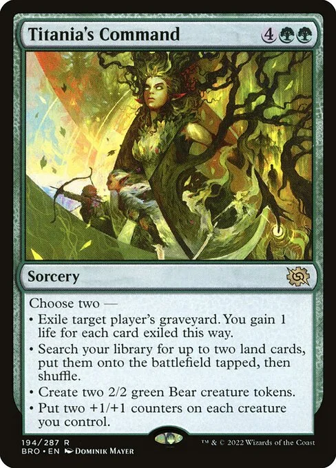 Titania's Command, carta Magic di tipo Sorcery illustrata da Dominik Mayer