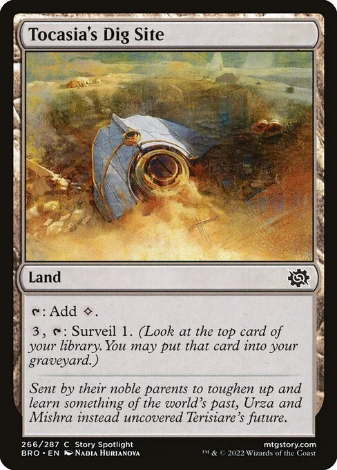 Tocasia's Dig Site, carta Magic di tipo Land illustrata da Nadia Hurianova