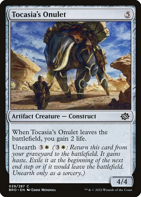 Tocasia's Onulet, carta Magic di tipo Artifact Creature — Construct illustrata da Eddie Mendoza