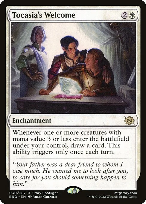 Tocasia's Welcome, carta Magic di tipo Enchantment illustrata da Johan Grenier