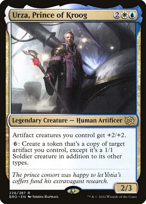 Urza, Prince of Kroog, carta Magic di tipo Legendary Creature — Human Artificer illustrata da Joshua Raphael