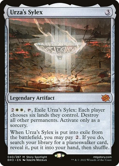 Urza's Sylex, carta Magic di tipo Legendary Artifact illustrata da Joseph Meehan