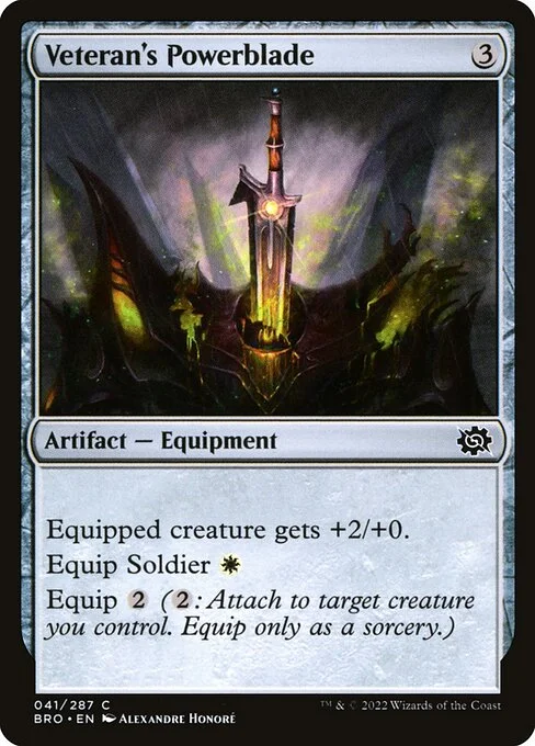 Veteran's Powerblade, carta Magic di tipo Artifact — Equipment illustrata da Alexandre Honoré