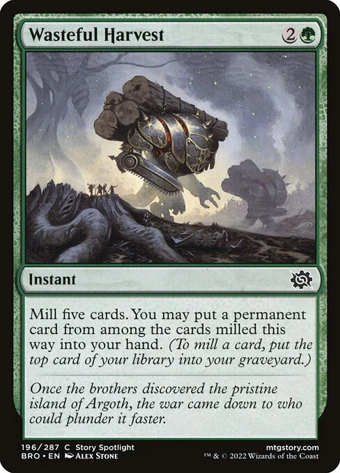 Wasteful Harvest, carta Magic di tipo Instant illustrata da Alex Stone