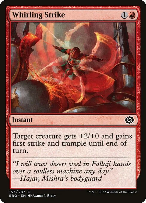 Whirling Strike, carta Magic di tipo Instant illustrata da Aaron J. Riley