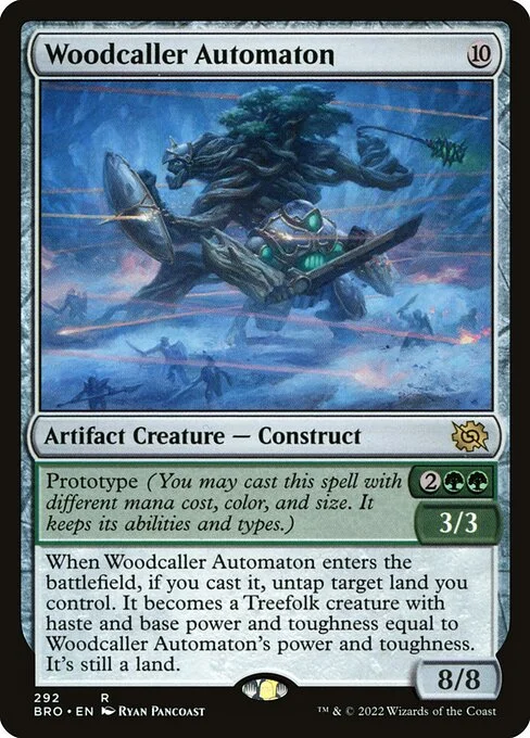 Woodcaller Automaton, carta Magic di tipo Artifact Creature — Construct illustrata da Ryan Pancoast