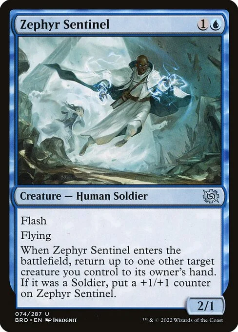 Zephyr Sentinel, carta Magic di tipo Creature — Human Soldier illustrata da Inkognit