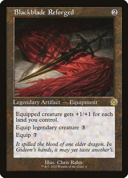 Blackblade Reforged, carta Magic di tipo Legendary Artifact — Equipment illustrata da Chris Rahn