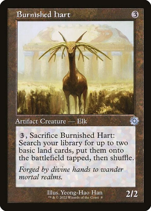Burnished Hart, carta Magic di tipo Artifact Creature — Elk illustrata da Yeong-Hao Han
