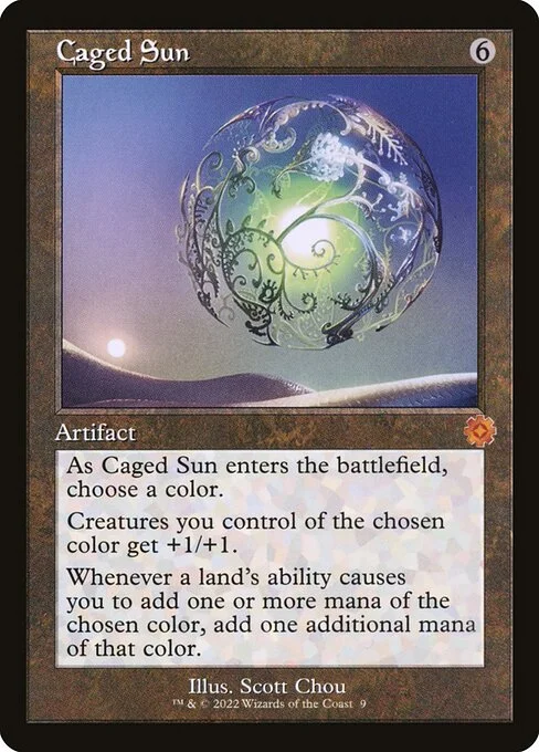 Caged Sun, carta Magic di tipo Artifact illustrata da Scott Chou