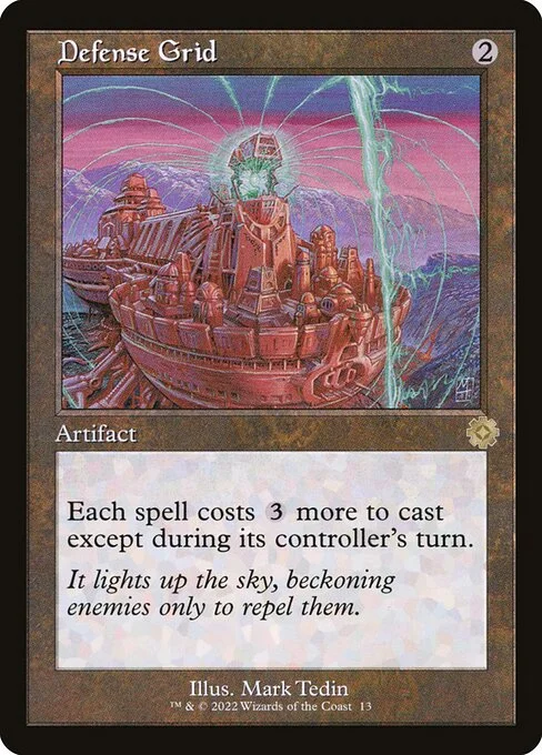Defense Grid, carta Magic di tipo Artifact illustrata da Mark Tedin