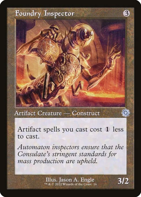 Foundry Inspector, carta Magic di tipo Artifact Creature — Construct illustrata da Jason A. Engle