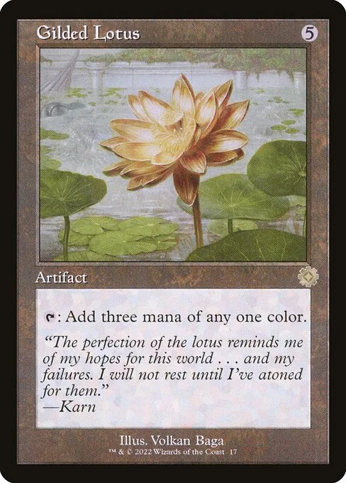 Gilded Lotus, carta Magic di tipo Artifact illustrata da Volkan Baǵa