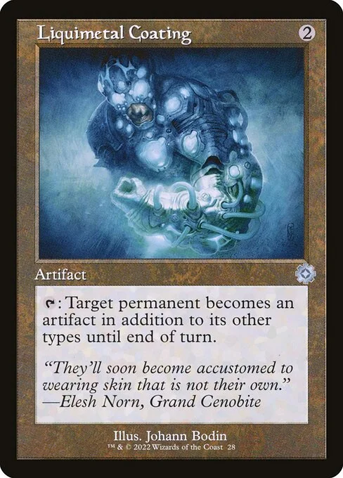Liquimetal Coating, carta Magic di tipo Artifact illustrata da Johann Bodin