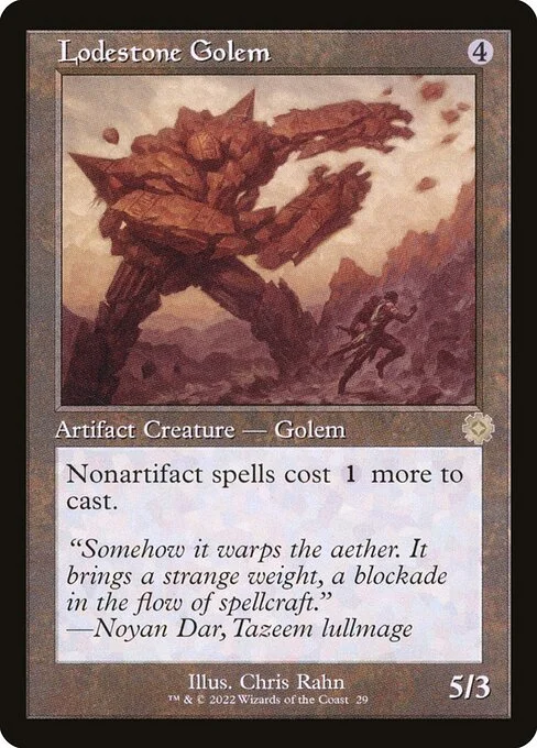 Lodestone Golem, carta Magic di tipo Artifact Creature — Golem illustrata da Chris Rahn